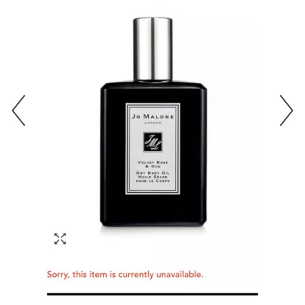 Jo Malone velvet rose and Oud dry body oul